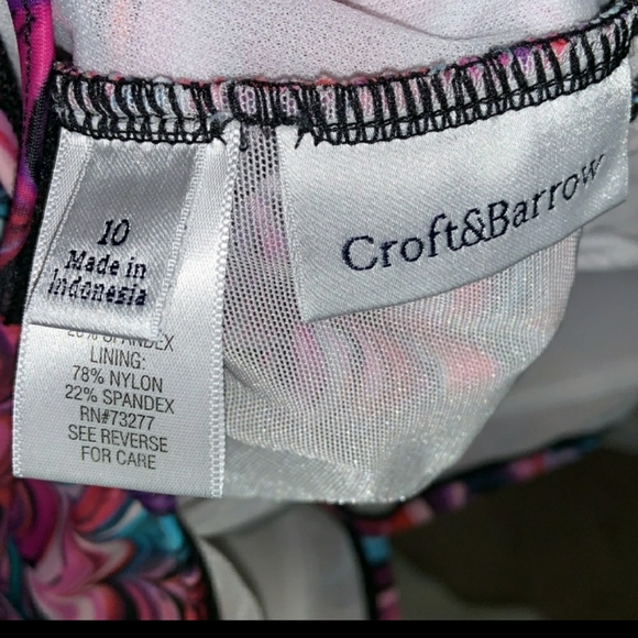 Croft & Barrow Swimwear Bathing Suit 1 Pc Sz: 10 - Picture 7 of 7